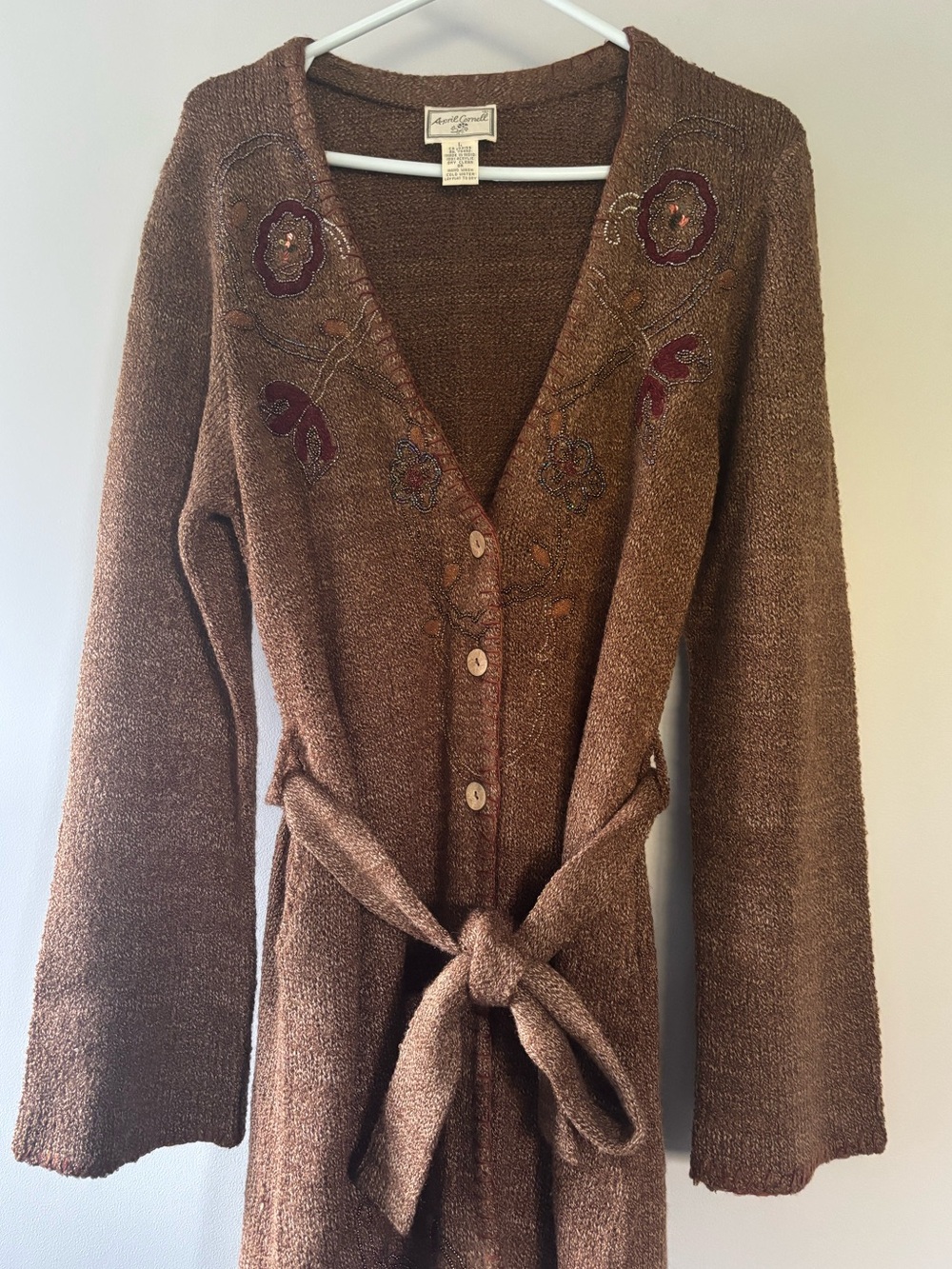 April Cornell Beaded Long Knit Sweater